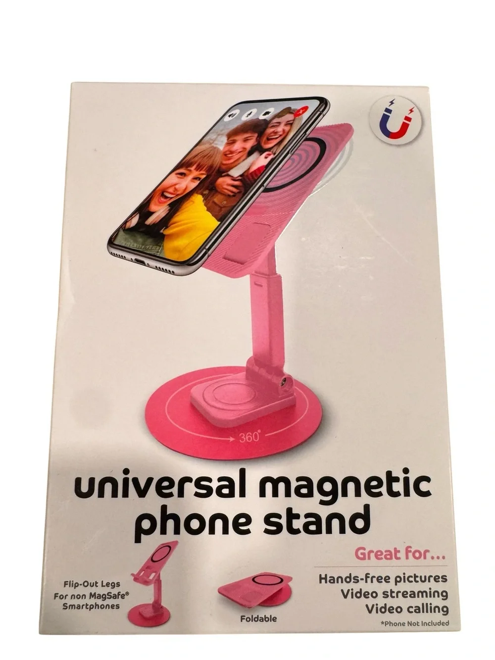 Universal Magnetic Phone Stand - Bright Pink